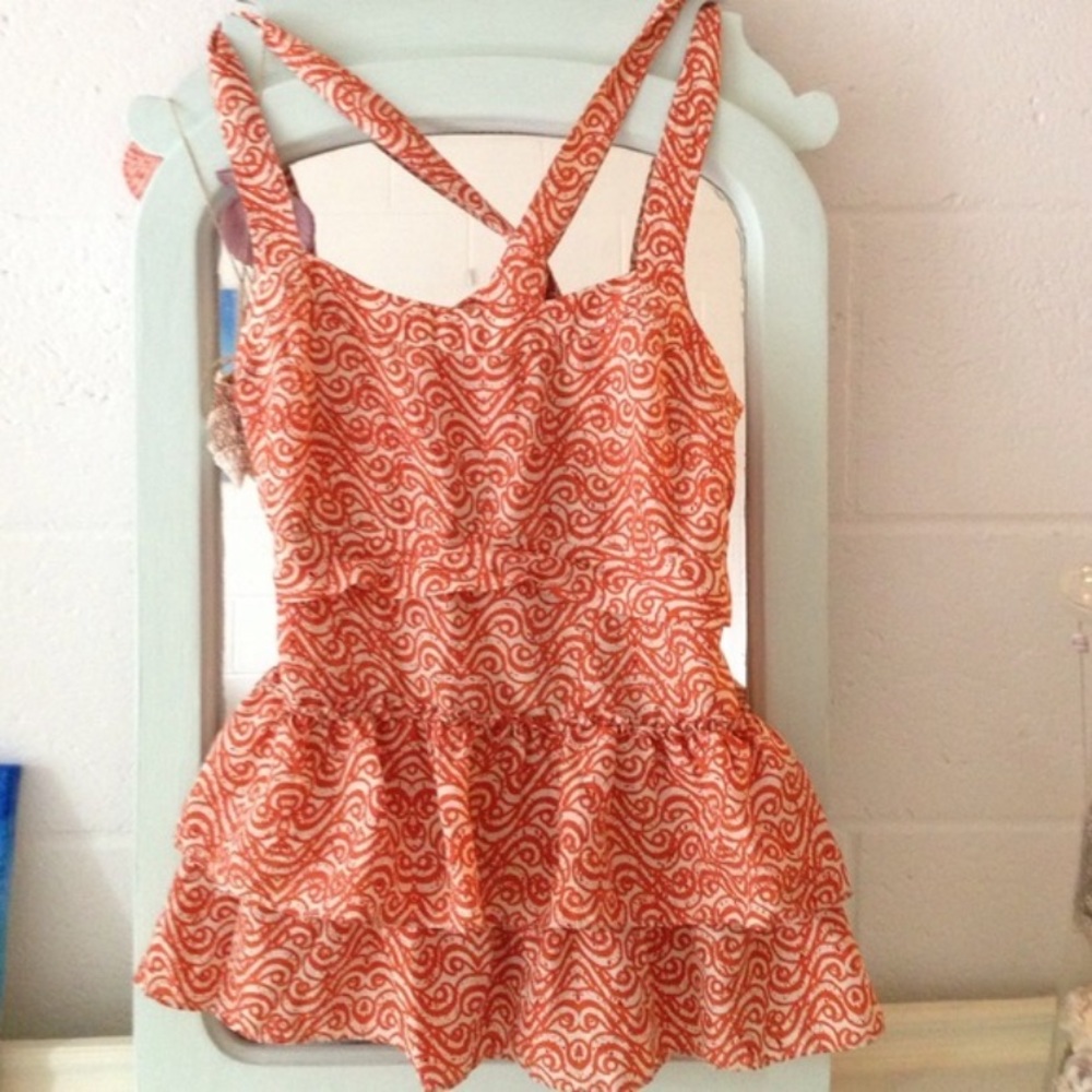 Banana Republic 100% Silk Orange Top